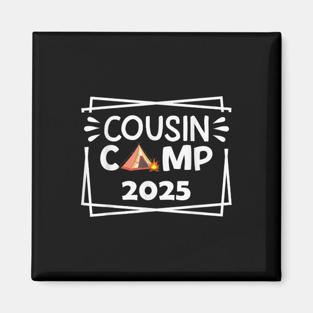 Aimant Camping drôle de cousins 2025 Équipe de vacances e (Devant)