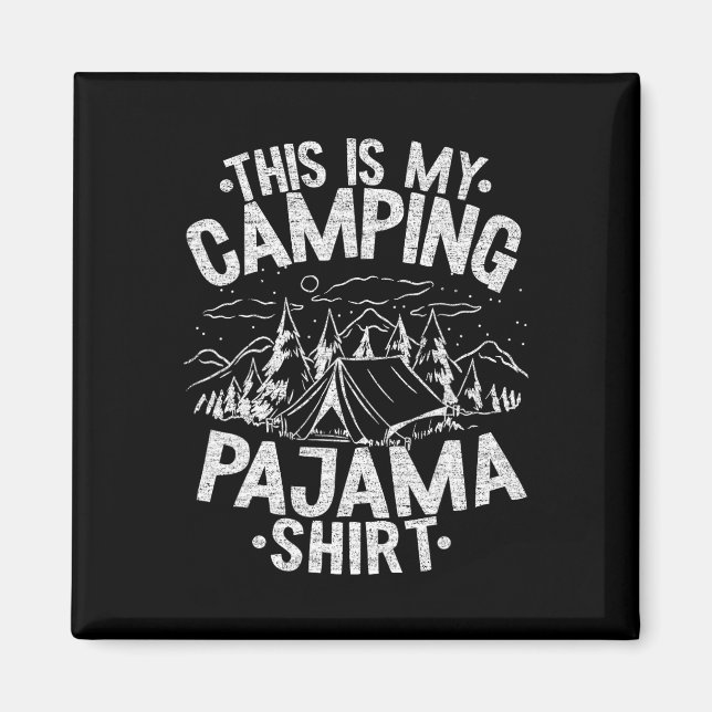 Aimant Camping drôle heureux de faire de la randonnée en  (Devant)