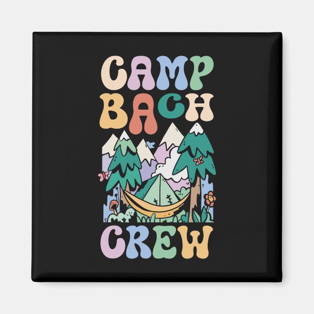 Aimant Camping enterrement de vie de jeune fille Camp Bac (Devant)
