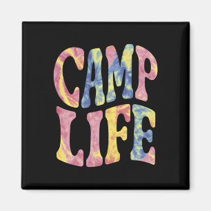 Aimant Camping Filles d'été Camp Life Tie-Die Rétro 