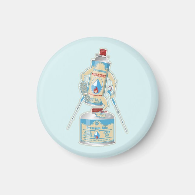 Aimant Camping gaz caniseurs drôle randonnée (Devant)