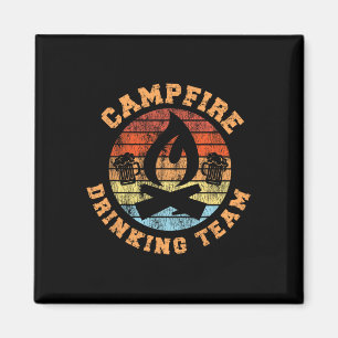 Aimant Camping Ivre Alcool Rétro Vintage Feu de Camp Boir