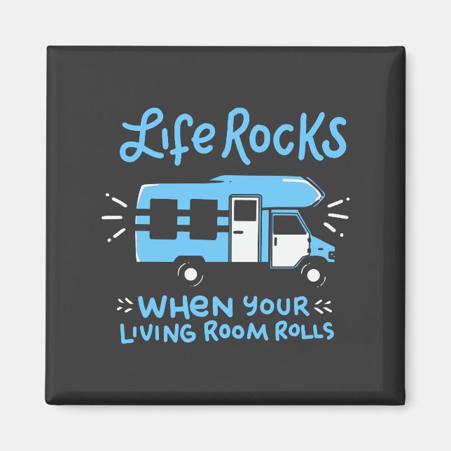 Aimant Camping - Life Rocks (Devant)