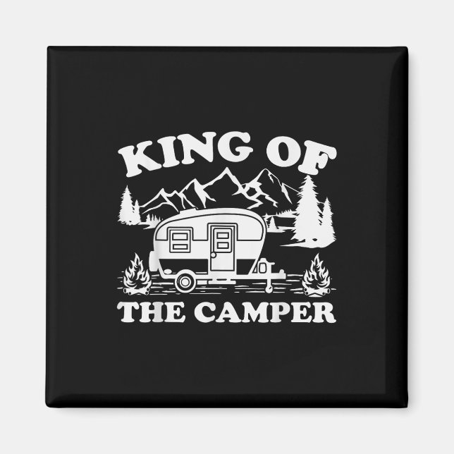 Aimant Camping Lover Camper Van King Du Camper (Devant)