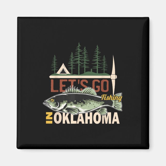 Aimant Camping pêche en Oklahoma - Nature Oklahoma Fish (Devant)