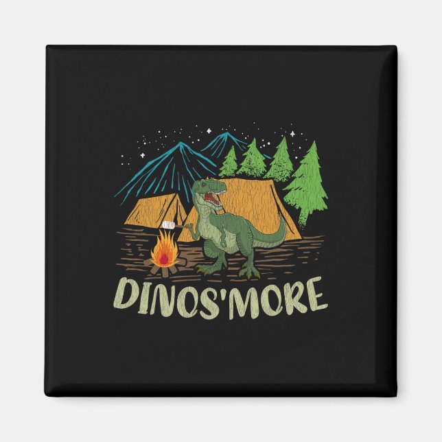 Aimant Camping S'more Dinosaur Lover Funny Dinosaur Campi (Devant)