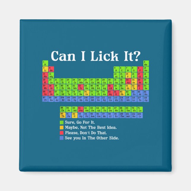 Aimant Can I Lick It Periodic Table Chart Science Teacher (Devant)