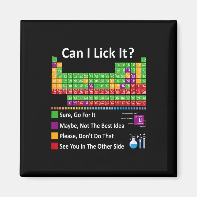 Aimant Can I Lick It Periodic Table Chart Science Teacher (Devant)