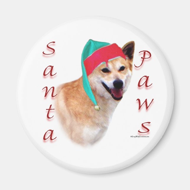 Aimant Canaan Chien Père Noël Paws (Devant)
