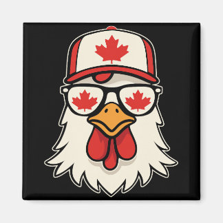 Aimant Canada Day Canadian Flag Maple Leaf Chicken Sungle