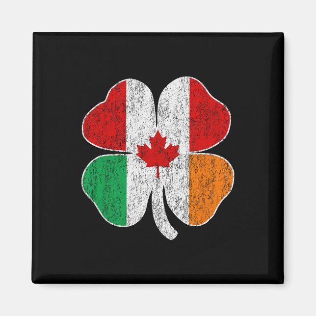 Aimant Canadien Irlandais St-Patrick Canada Irlande Trèfl (Devant)