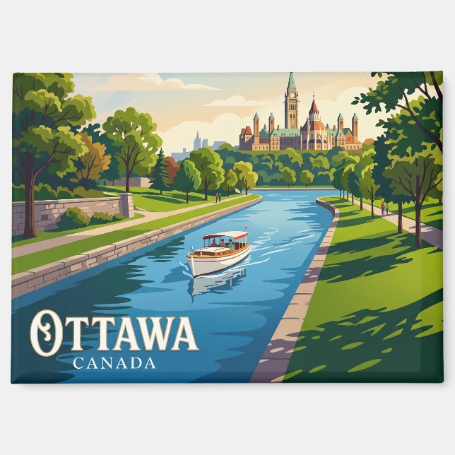 Aimant Canal Rideau Canada (Recto)
