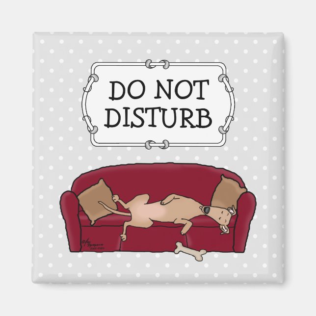 Aimant Canapé Greyhound (fawn) Chien Lazy Dormir Drôle (Devant)