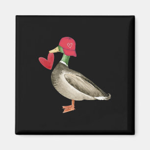 Aimant Canard colvert de la Saint-Valentin Rétro Groovy C