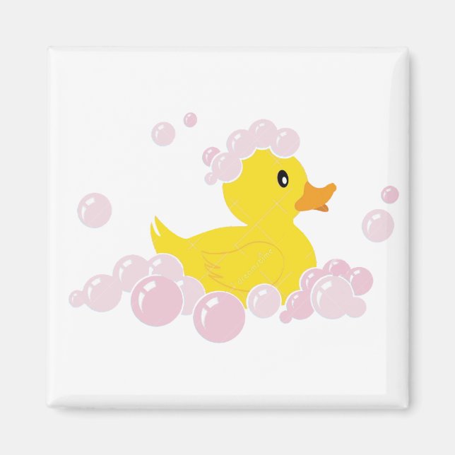 Aimant Canard dans les bulles roses (Devant)