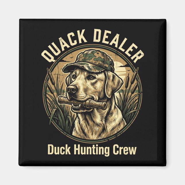 Aimant Canard de chasse Labrador Retriever Drôle de Coinc (Devant)