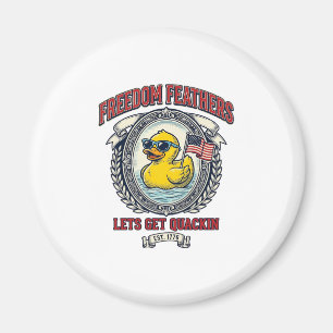 Aimant Canard de la liberté humour patriotique vintage