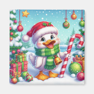 Aimant Canard de Noël coloré mignon