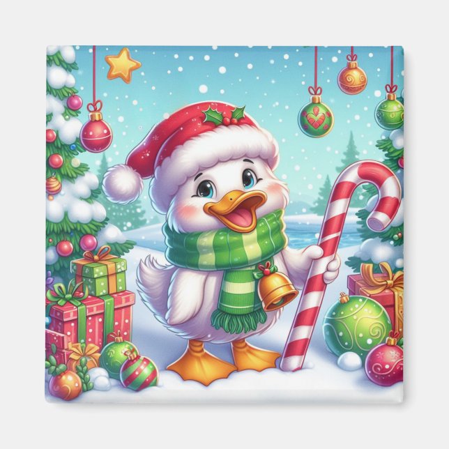 Aimant Canard de Noël coloré mignon (Devant)