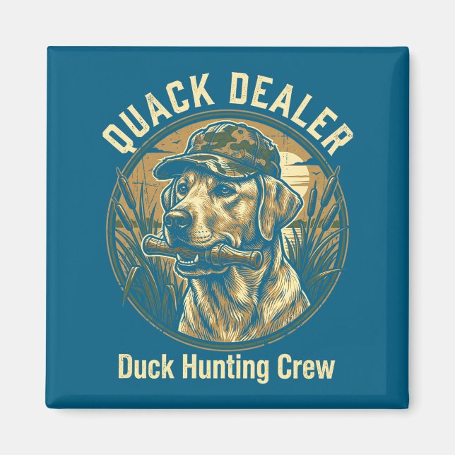 Aimant Canard drôle de chasse de canard Labrador Retrieve (Devant)