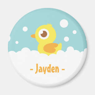 Aimant Canard en caoutchouc mignon dans un bain moussant