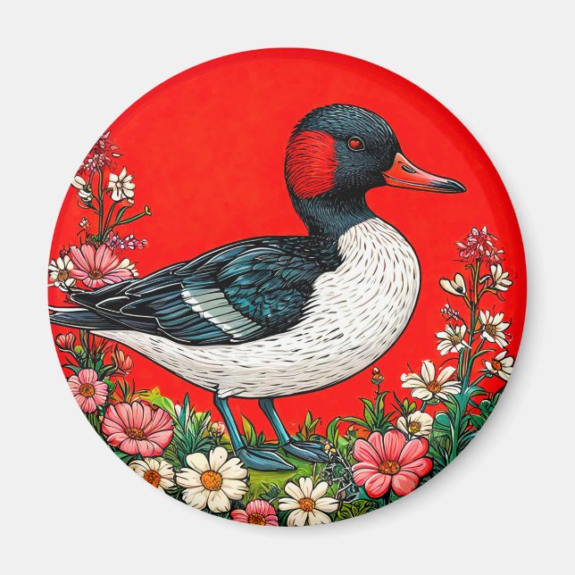Aimant Canard vibrant illustré (Devant)