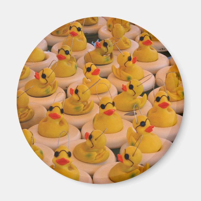 Aimant Canards en caoutchouc jaune  (Devant)