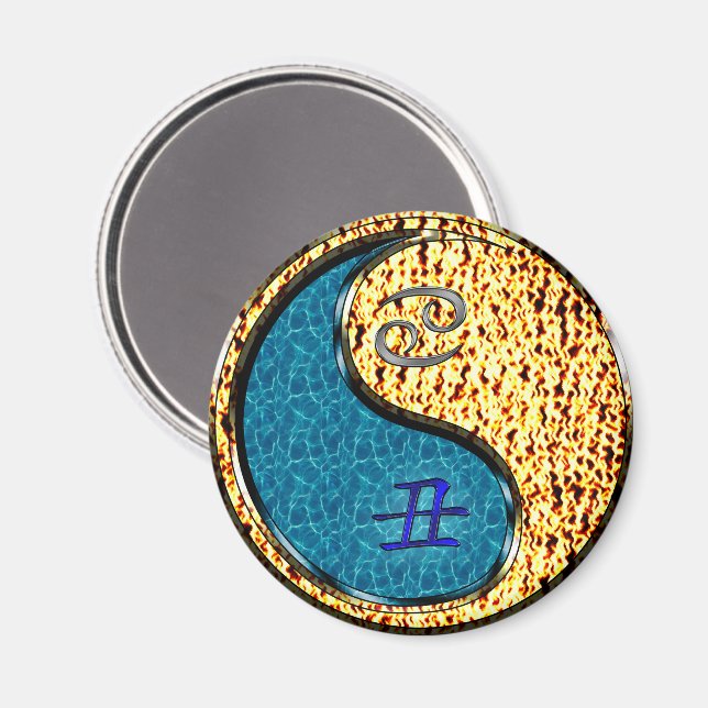 Aimant Cancer & Bœuf de Feu (Recto/Verso)