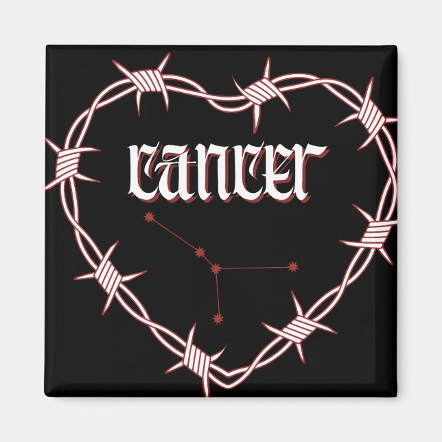 Aimant Cancer Constellation Caoutchouc esthétique gothiqu (Devant)