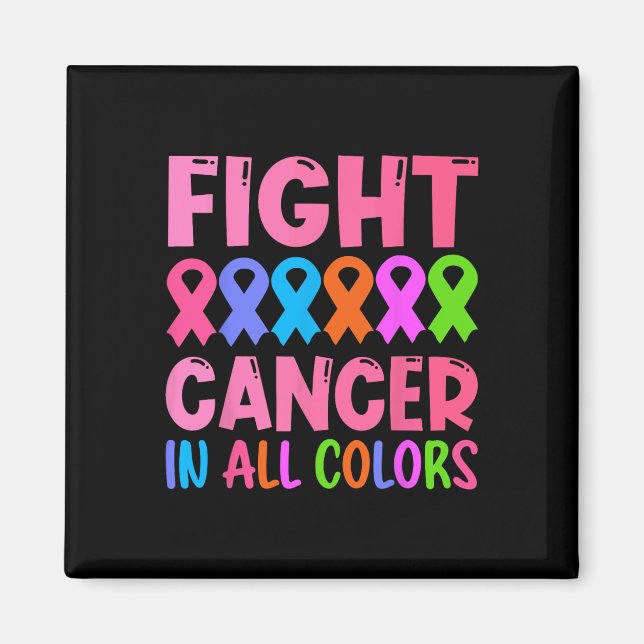 Aimant Cancer Dans Toutes Les Couleurs Ribbon Conscience  (Devant)