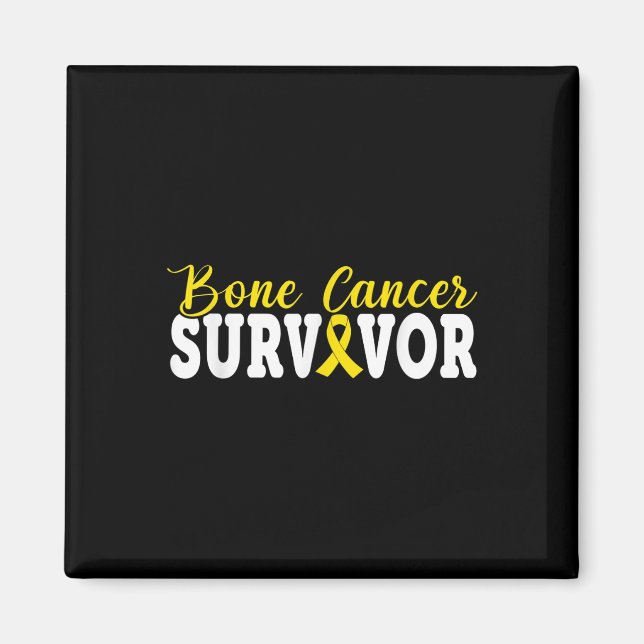 Aimant Cancer de l'os Survivant Rebbon Jaune Sarcoma Canc (Devant)