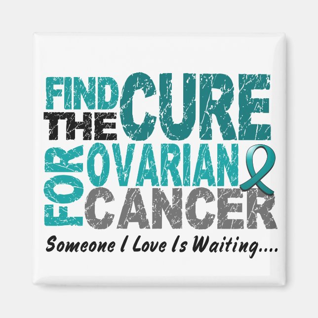 Aimant Cancer de l'ovaire TROUVER LE TRAITEMENT 1 (Devant)
