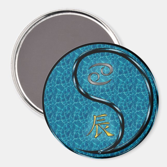 Aimant Cancer & Dragon d'eau (Recto/Verso)