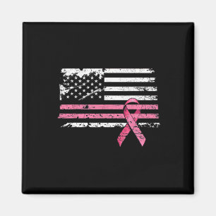Aimant Cancer du sein Chemise Drapeau américain Cancer du