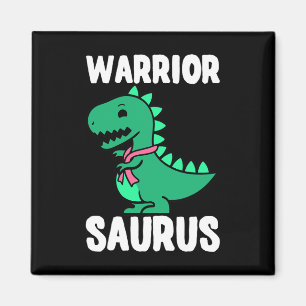 Aimant Cancer du sein Pink Awareness Ribbon T-rex Warrier