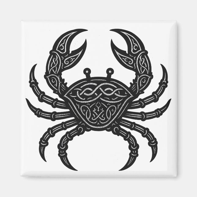 Aimant Cancer — Encre Hantée Zodiaque Crabe (Devant)