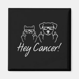 Aimant Cancer FU Cancer Drôle Chat Chien Guerriers Surviv