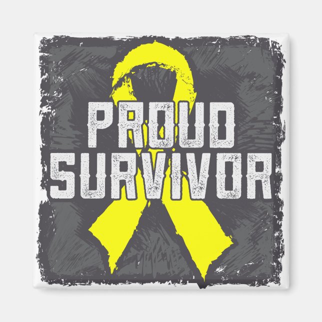 Aimant Cancer testiculaire Fier Survivant (Devant)
