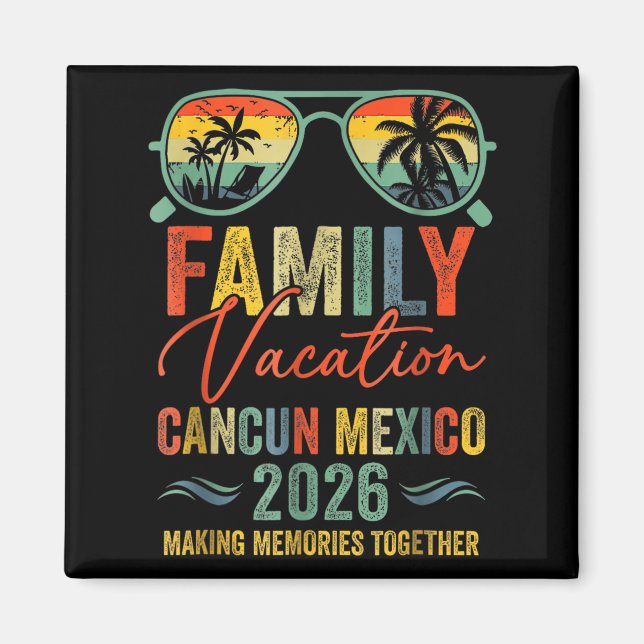 Aimant Cancun Mexico Vacation 2026 Matching Family Group (Devant)