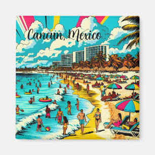 Aimant Cancun, Mexique avec une Vibe pop art