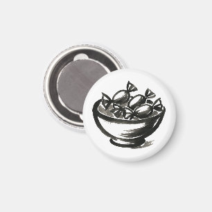 Aimant Candy Bowl – Illustration Halloween au pinceau à e