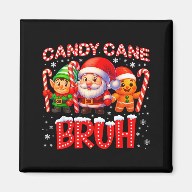 Aimant Candy Cane Bruh Cute Santa Elf Christmas Xmas Boy  (Devant)