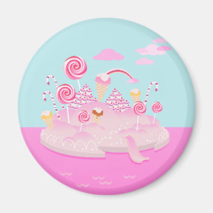 Aimant Candy rose du monde gâteau pour la fête d'annivers