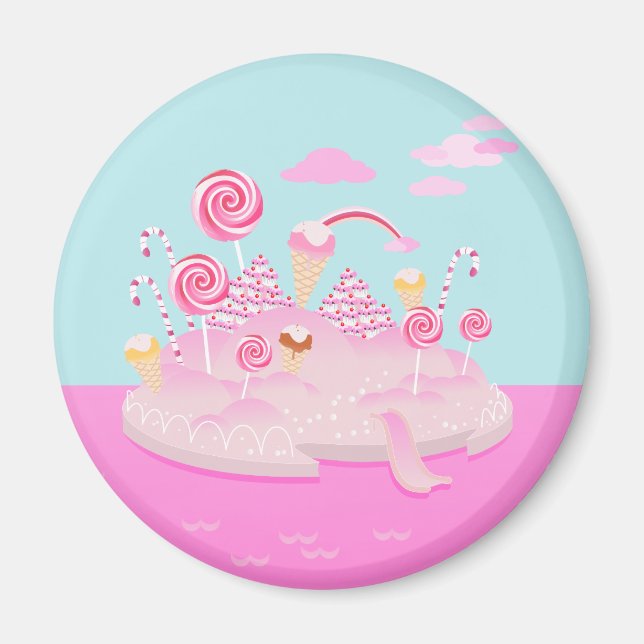 Aimant Candy rose du monde gâteau pour la fête d'annivers (Devant)