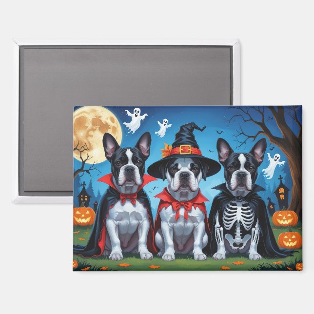 Aimant Cane Corso Chiens Citrouille Halloween Funny (Recto/Verso)