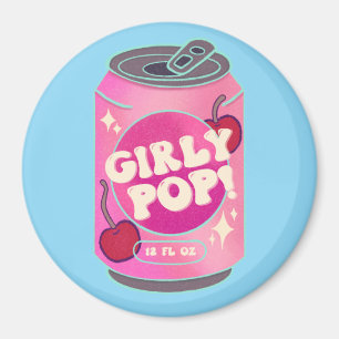 Aimant Canette de soda cerise Girly Pop Rose rétro Y2K