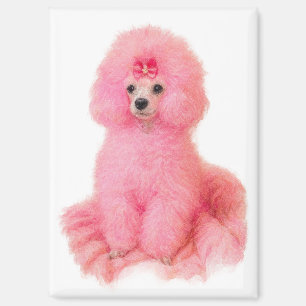 aimant caniche jouet rose, caniche rose, réfrigéra