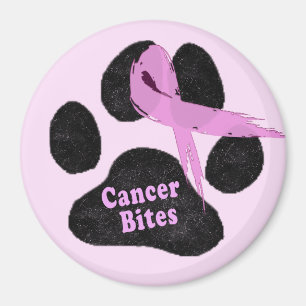 Aimant Canine Cancer du sein mord Chien Paw et Ribbon ros