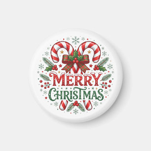 Aimant Canne de bonbon Joyeux Noël