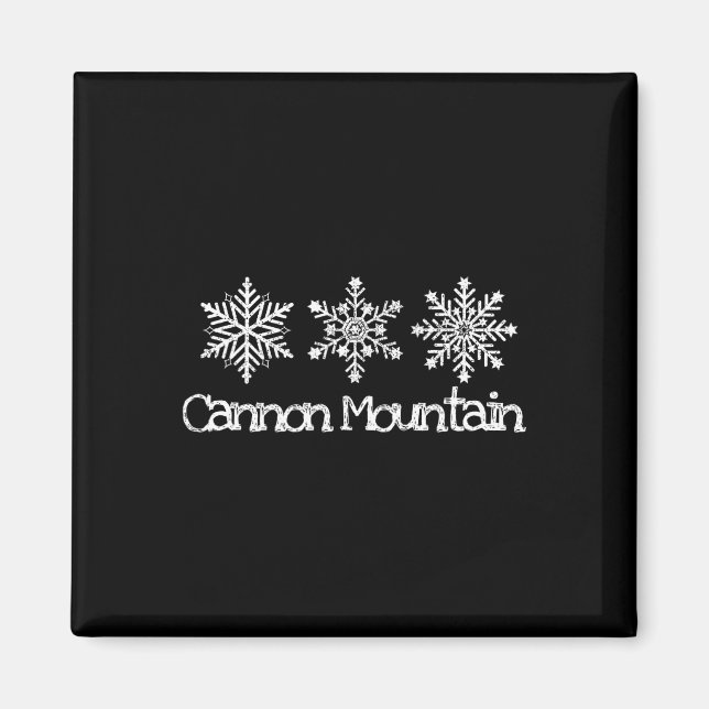 Aimant Cannon Mountain Franconia Notch Snowflakes Ski Ski (Devant)